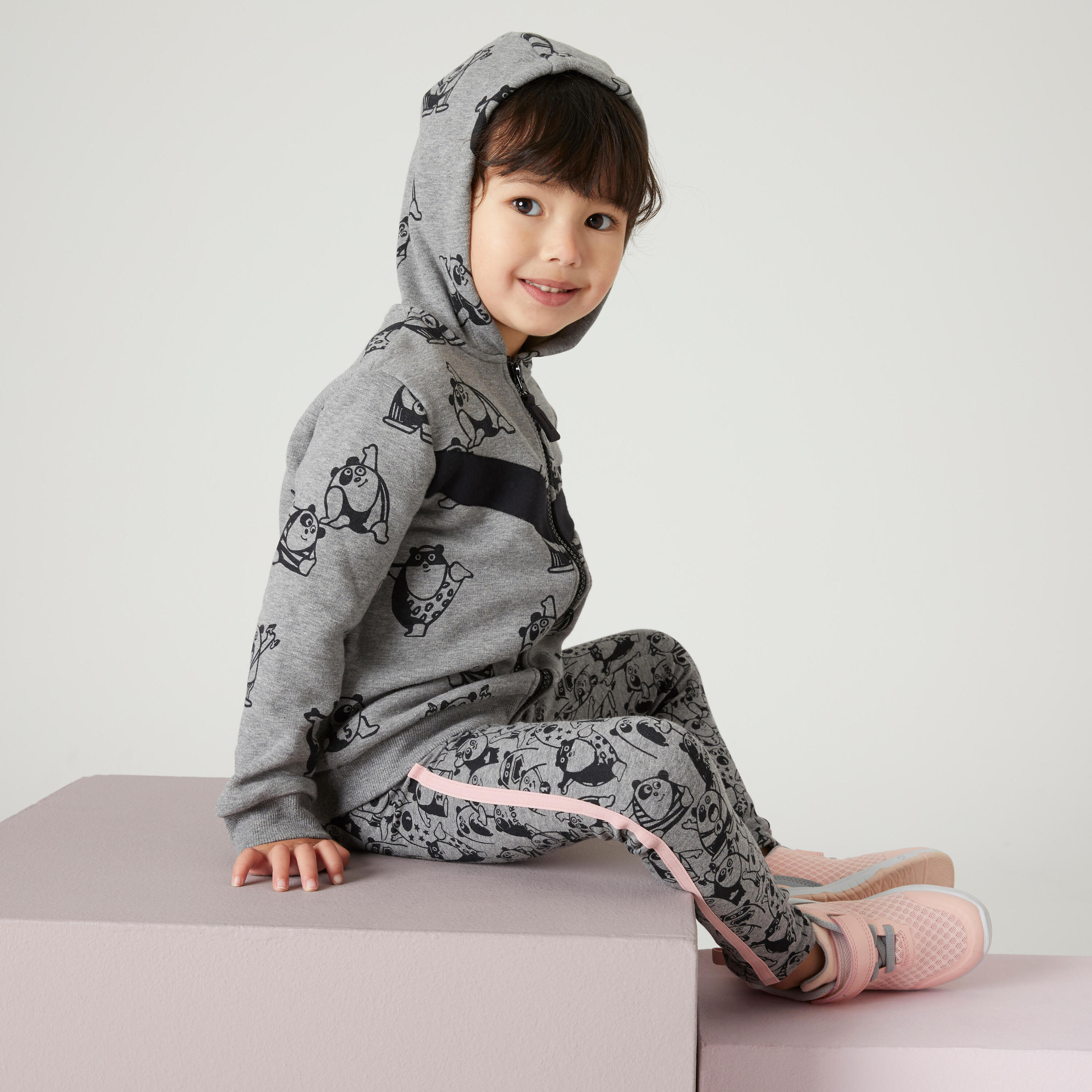 Baby's Basic Zip-Up Sweatshirt - Grey With Design 10/10
