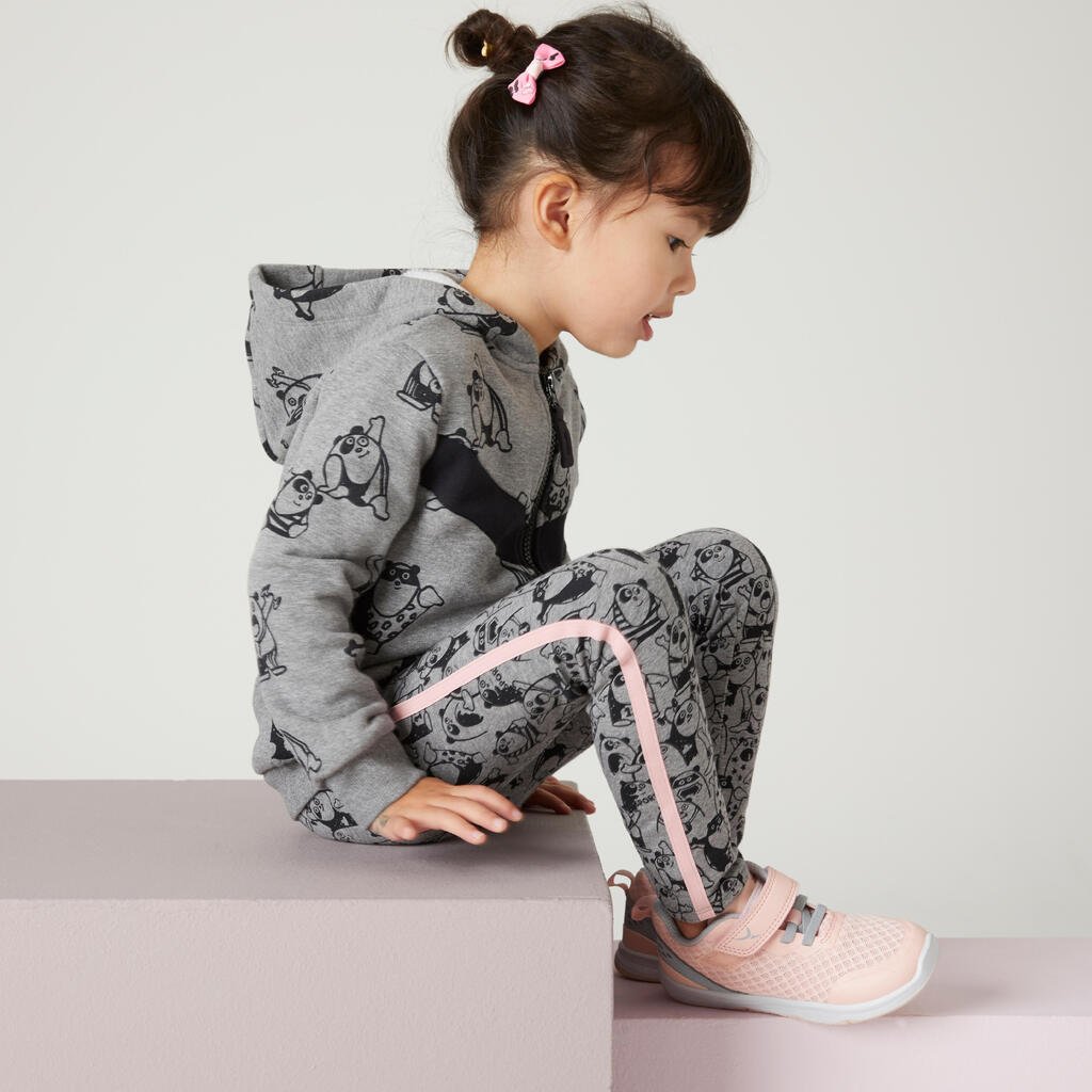 Leggings warm Basic Kinder grau/rosa mit Motiven 