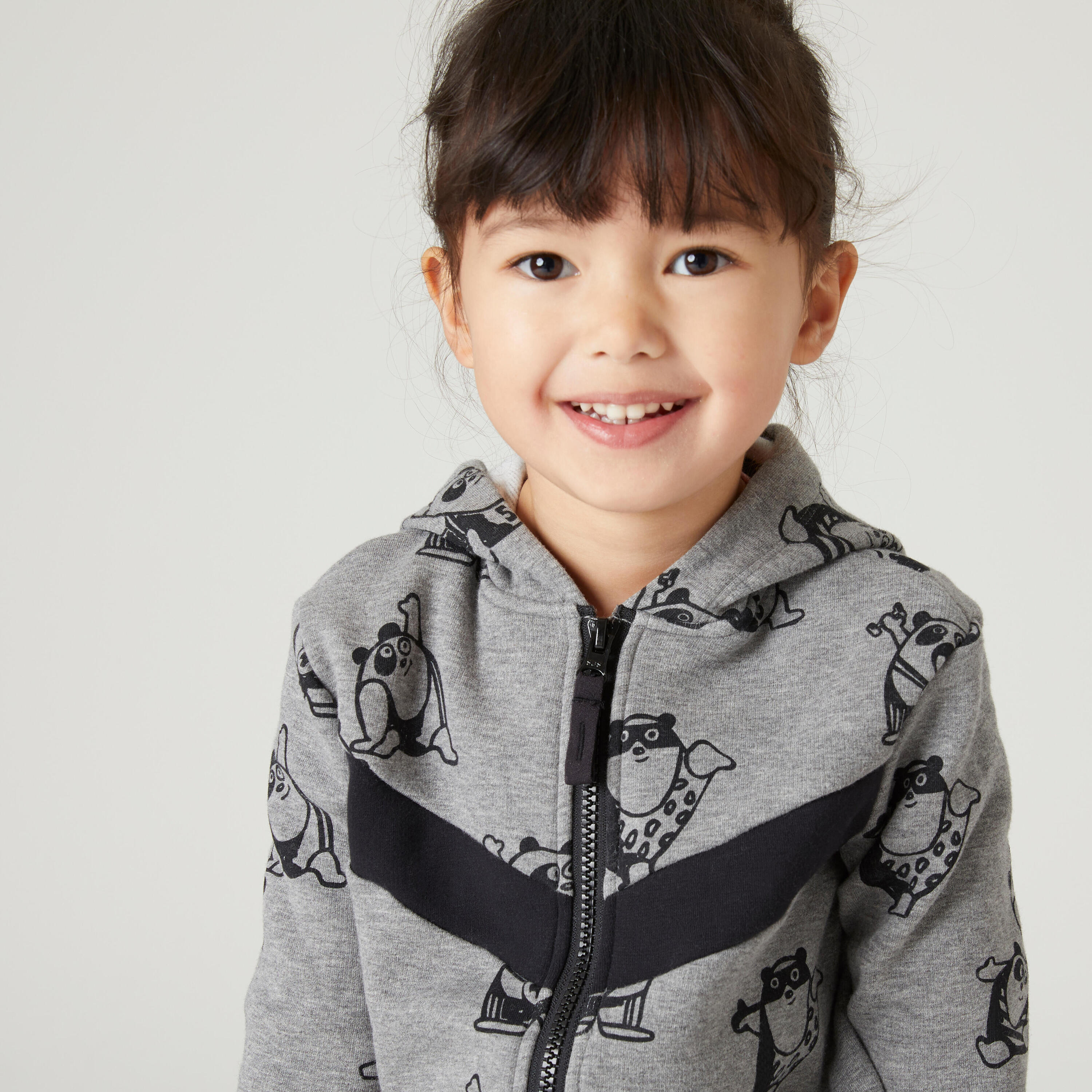 Baby's Basic Zip-Up Sweatshirt - Grey With Design 7/10