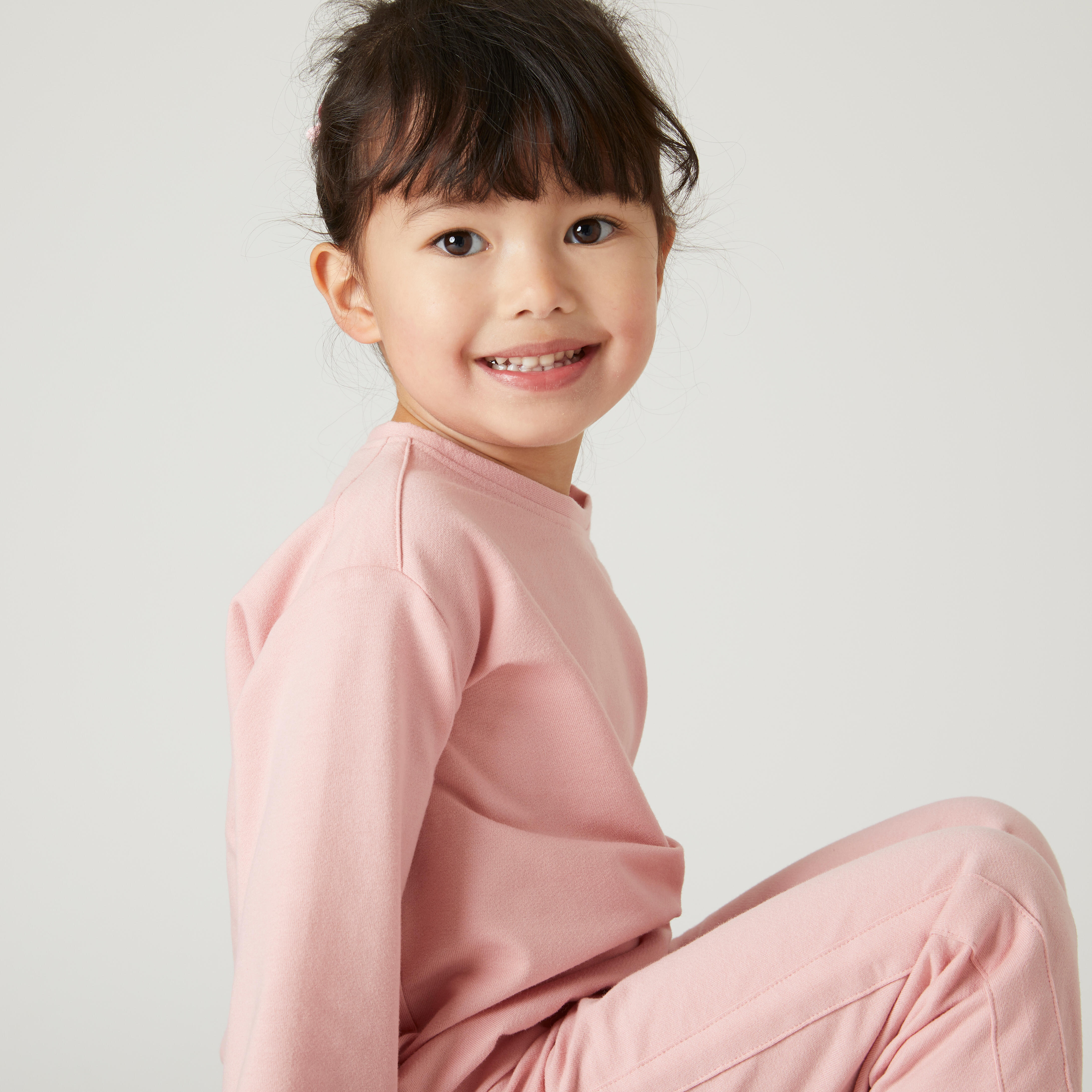 S 500 Synthetic Tracksuit - Kids - Grey, Pink - Domyos - Decathlon