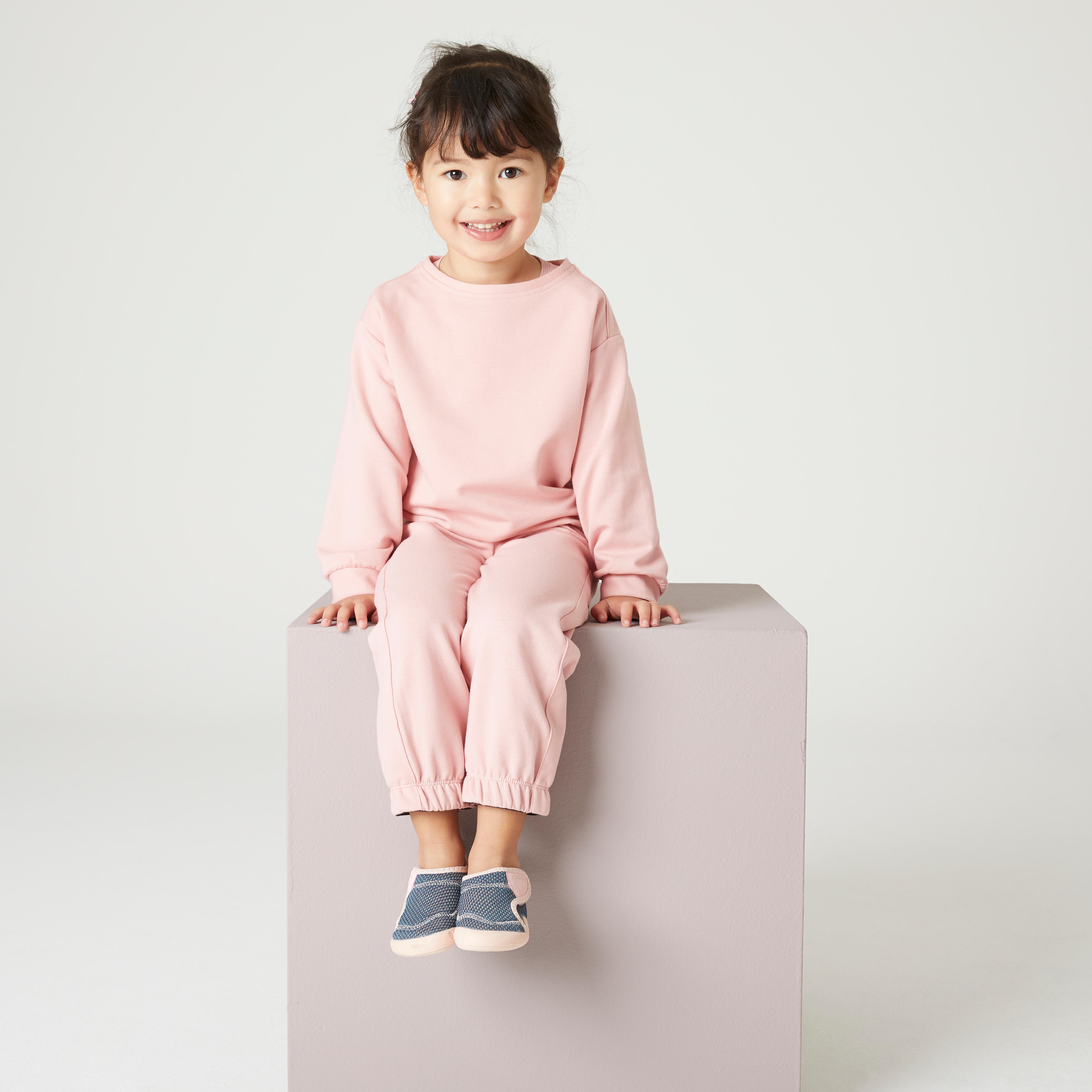 S 500 Synthetic Tracksuit - Kids - Grey, Pink - Domyos - Decathlon