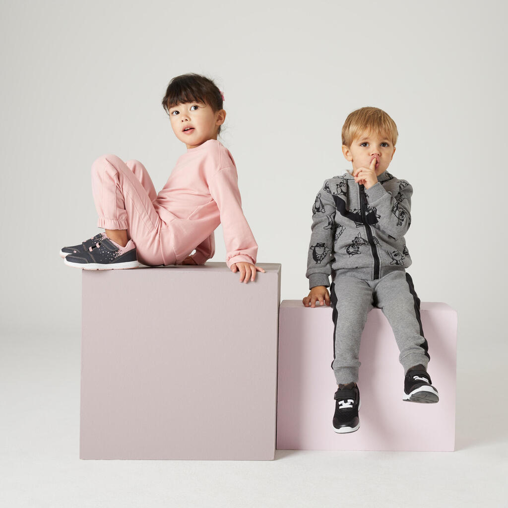 Baby's Zip-Up Sweatshirt - Plain Burgundy/Pink