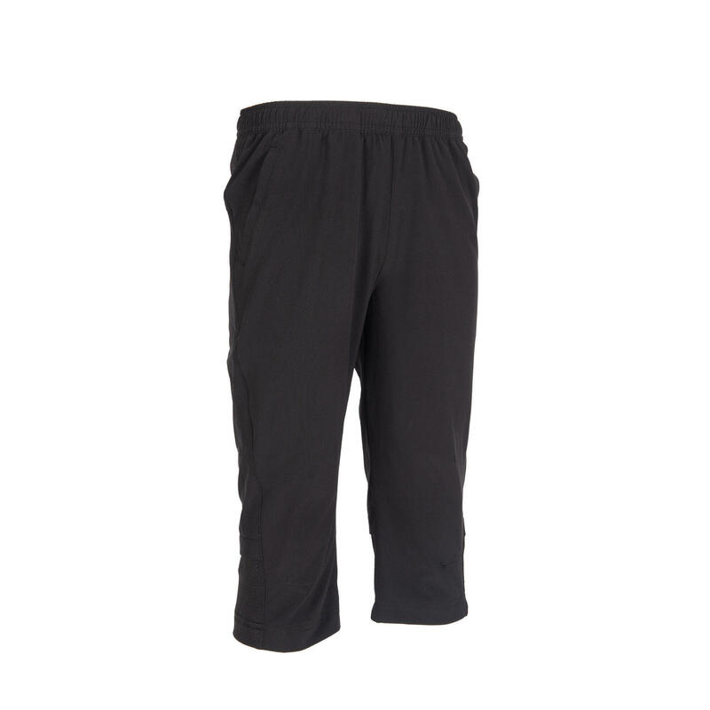 Boys' Light Breathable Cropped Gym Bottoms W500 - Black