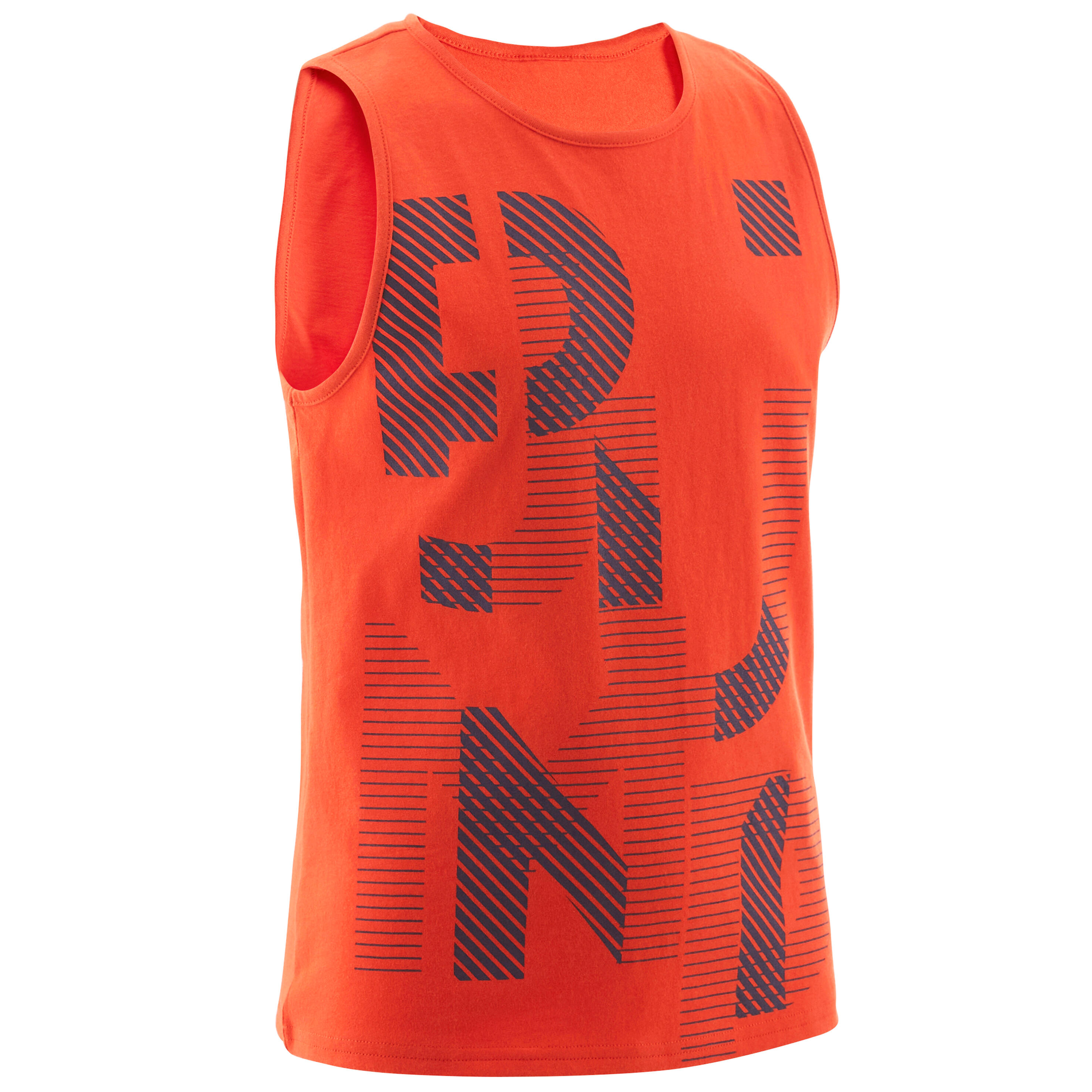 

Boys' Gym Tank Top 100 - Red/Black Print -  By DOMYOS | Decathlon, Black/red