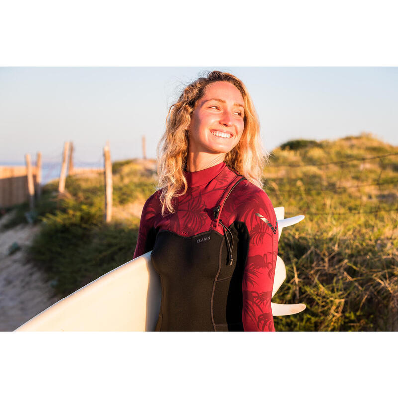 Neopreno corto braguita surf Mujer agua cálida 1,5mm sin cremallera 900 negro