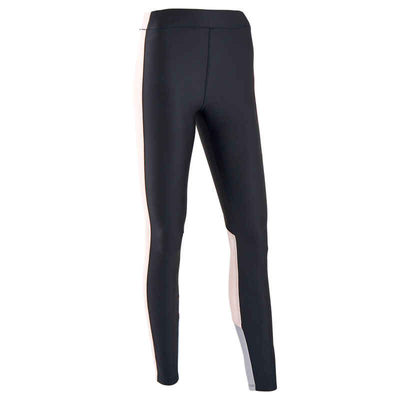 Fitness Leggings with Phone Pocket - Grey/Pink