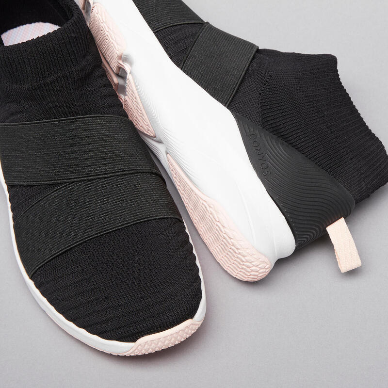 Chaussures de fitness 500 noir strapes sans lacets