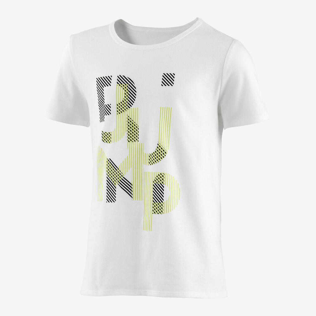 Kids' Basic T-Shirt - White/Yellow/Print