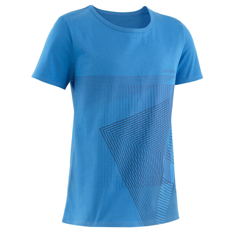 T-shirt enfant coton - Basique bleu avec imprimé