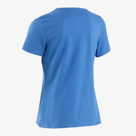 T-shirt skolidrott fritid Junior blå med tryck