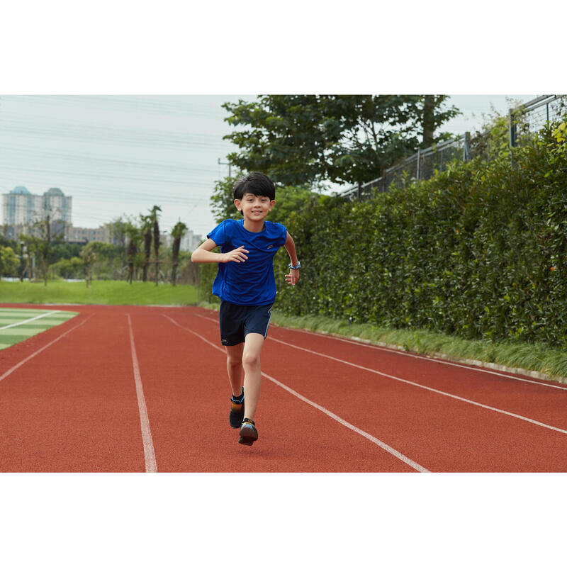 AT 100 Kids' Running and Athletics Baggy Shorts - Navy Blue