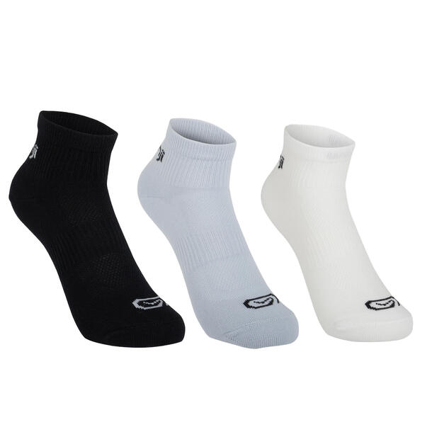 Kids' Running Socks 3 Pack - Black White Grey