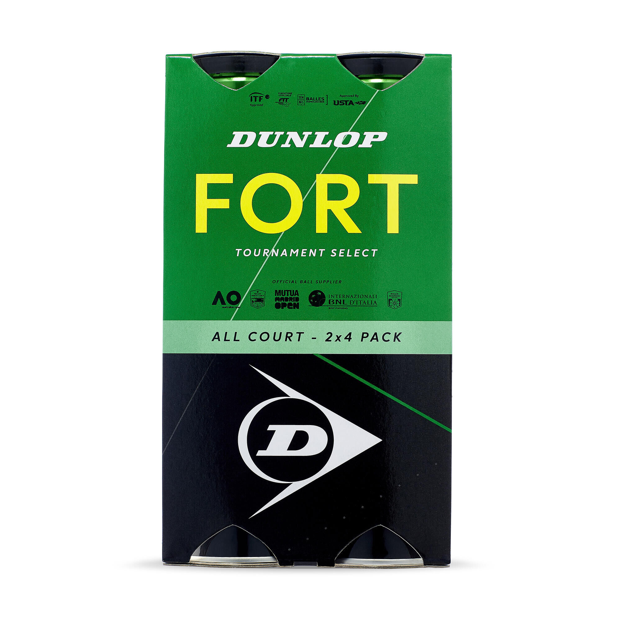 DUNLOP Control Tennis Balls Fort All Court Twin 4-Pack - Yellow