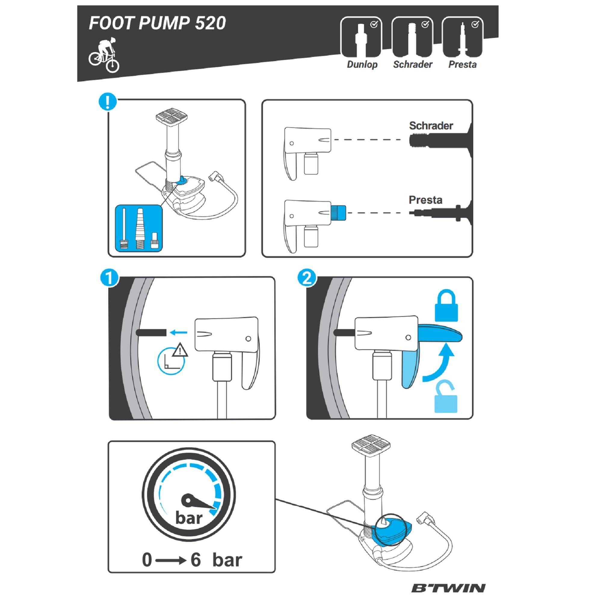 Cycling Foot Pump 520 -  3