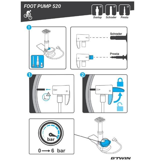 Foot Bike Pump Decathlon