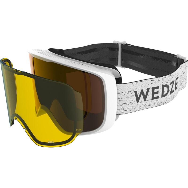 Gafas de Esquí y Snowboard Wedze G100 Adulto y Niños Cualquier Tiempo Blanco