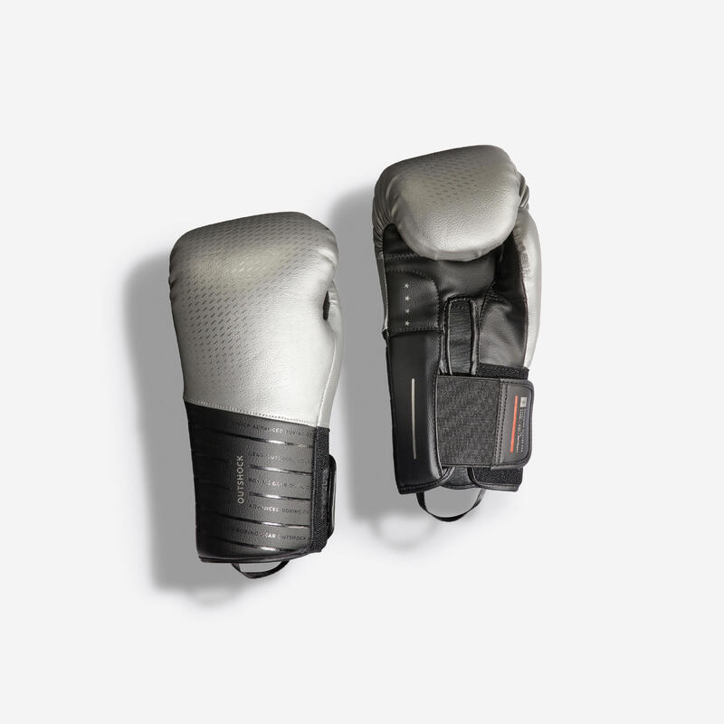 Boxerské rukavice na sparring 900 černo-stříbrné
