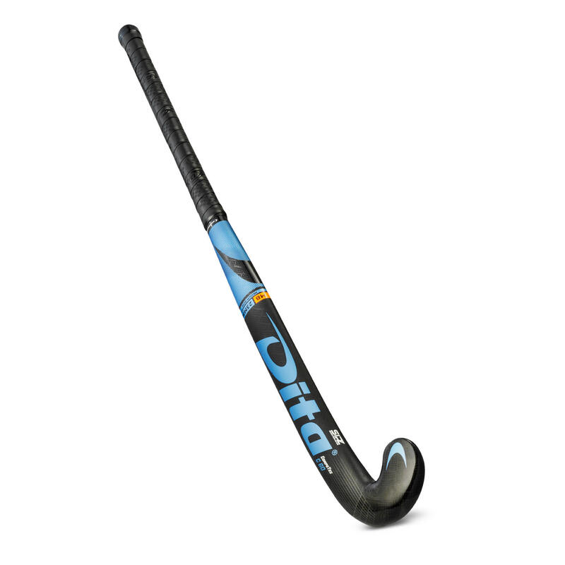 Hockeystick gevorderde volwassenen mid bow 60% carbon Compotec C60 blauw/zwart
