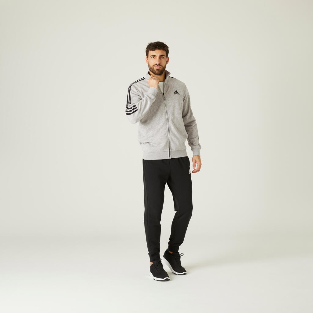 Men's Cotton Fitness Tracksuit Aeroready - Mottled Grey