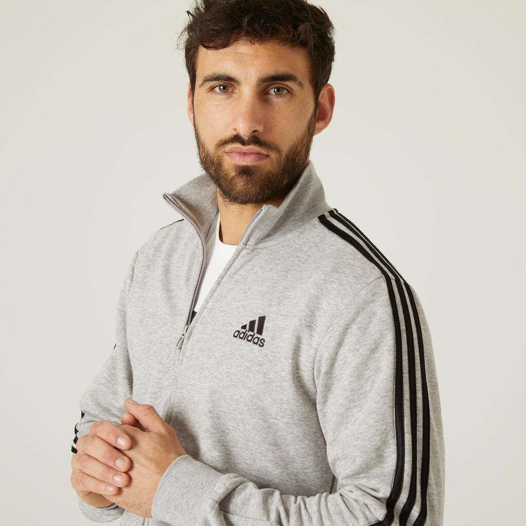 Men's Cotton Fitness Tracksuit Aeroready - Mottled Grey