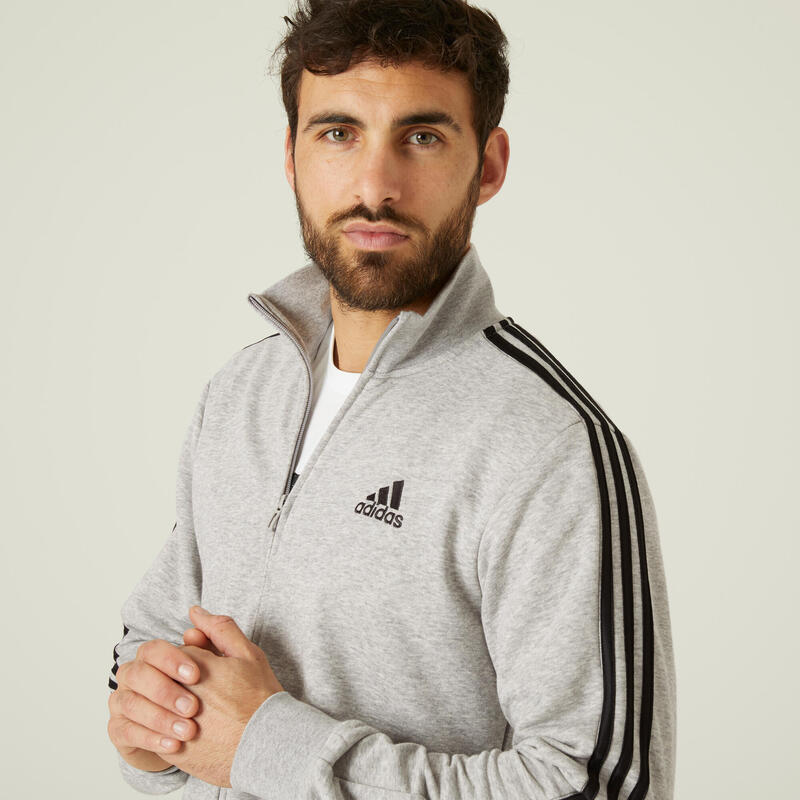 Tuta uomo fitness Adidas misto cotone con grigia melange ADIDAS | DECATHLON