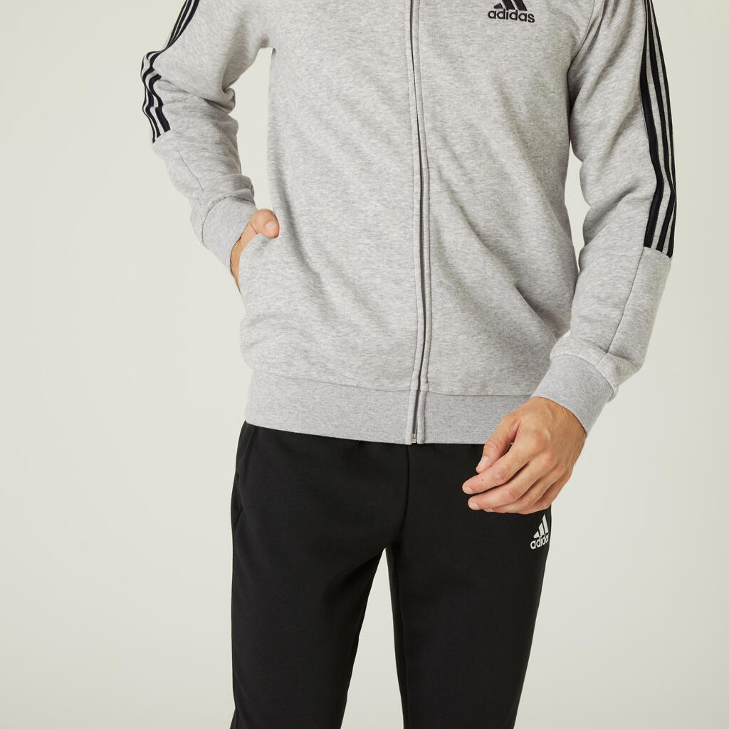 Men's Cotton Fitness Tracksuit Aeroready - Mottled Grey