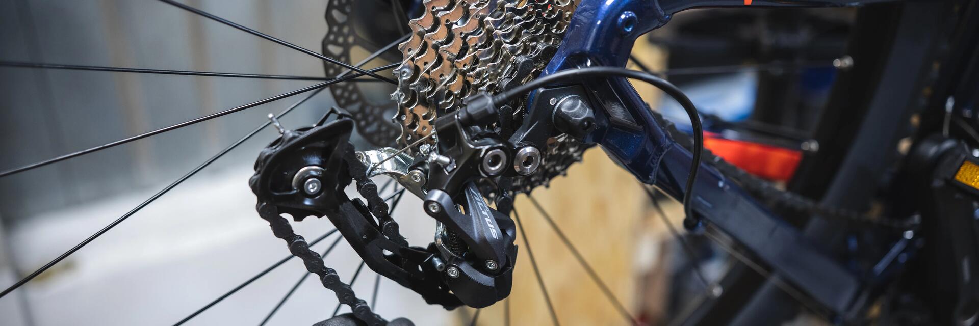 close up of bike chain