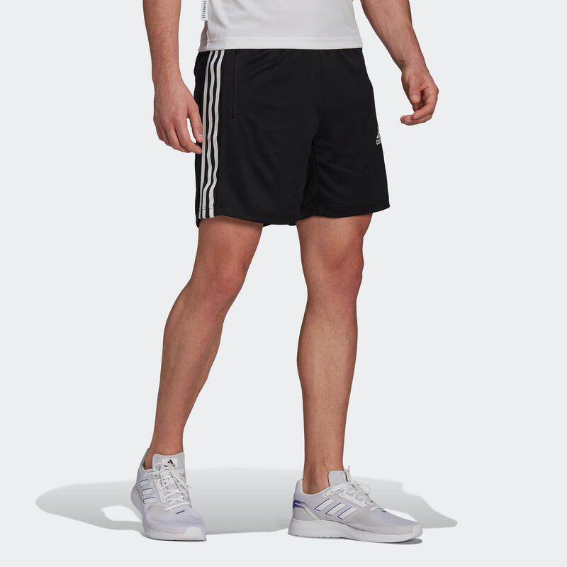 Pantalon corto Short Adidas hombre fitness negro 3 Rayas