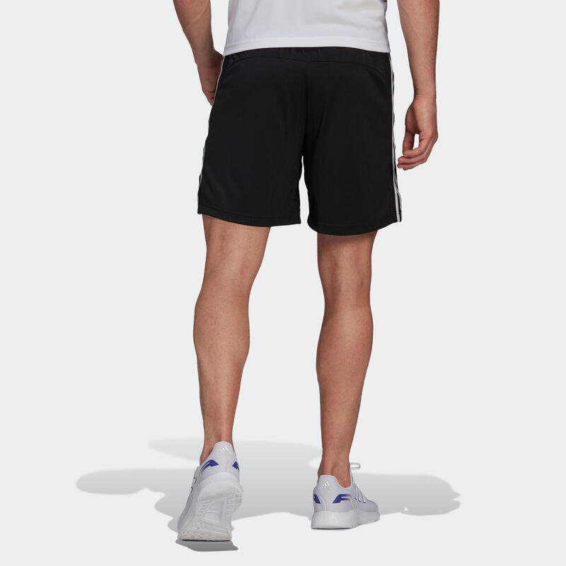 Shorts Fitness 3 Streifen Herren schwarz