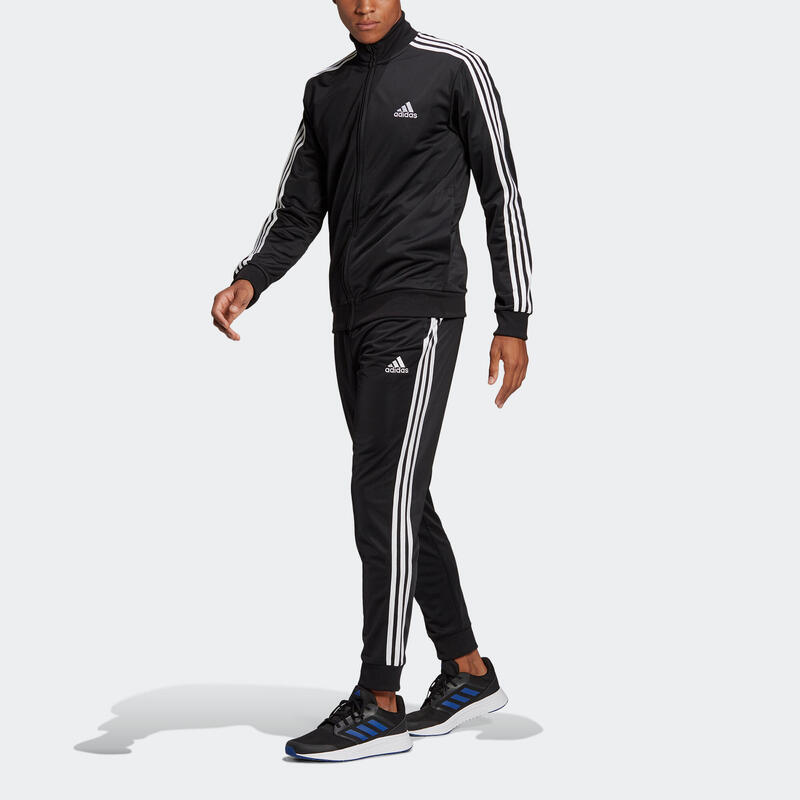 Tuta uomo fitness Adidas 3 stripes nera