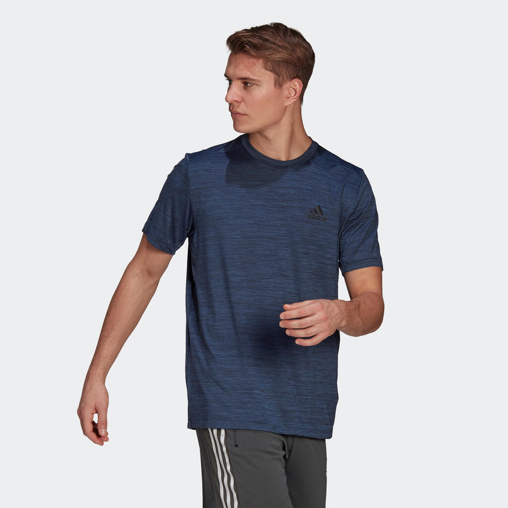 Pánske tričko na fitness modré melírované