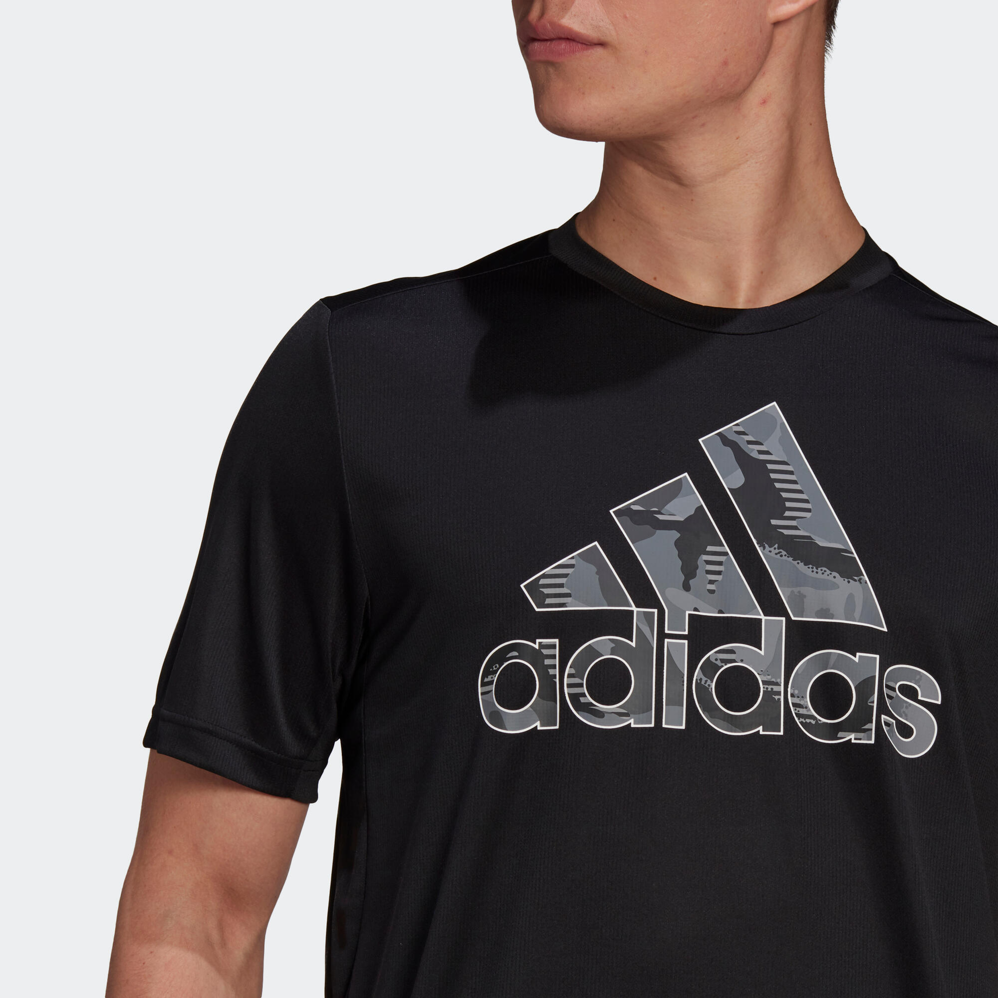 Fitness T-Shirt - Black Large Logo - Decathlon