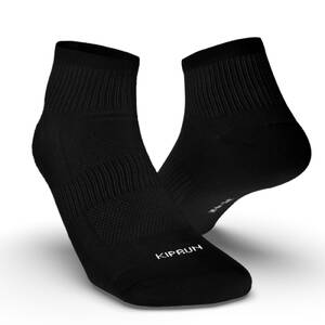Pack of 3 Running Socks, Quick Dry, Cotton Socks, Run 100 - Black