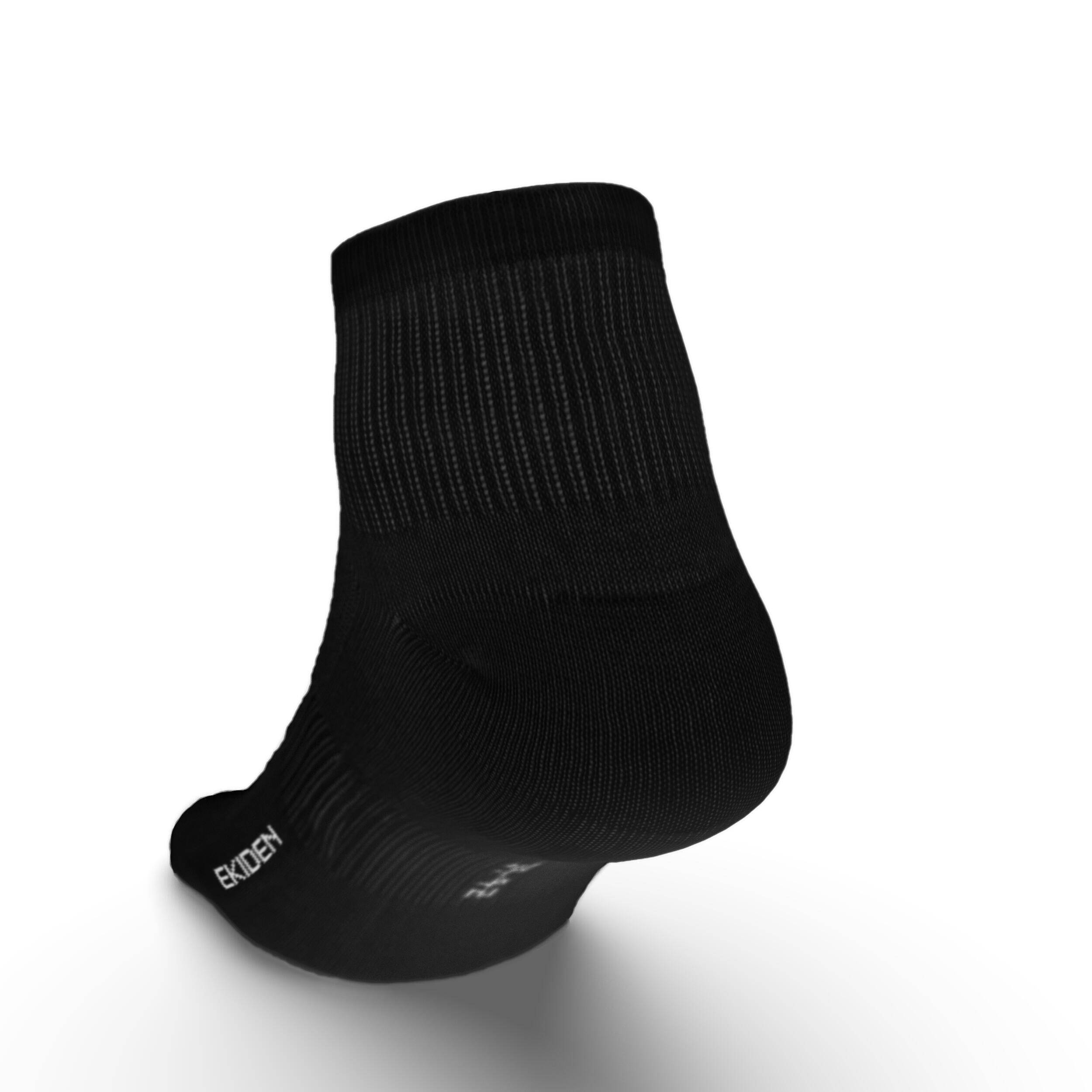 Pack of 3 Running Socks, Quick Dry, Cotton Socks, Run 100 - Black -  4