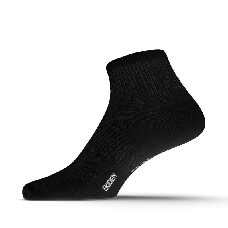 Set 3 perechi Șosete Alergare RUN100 Negru