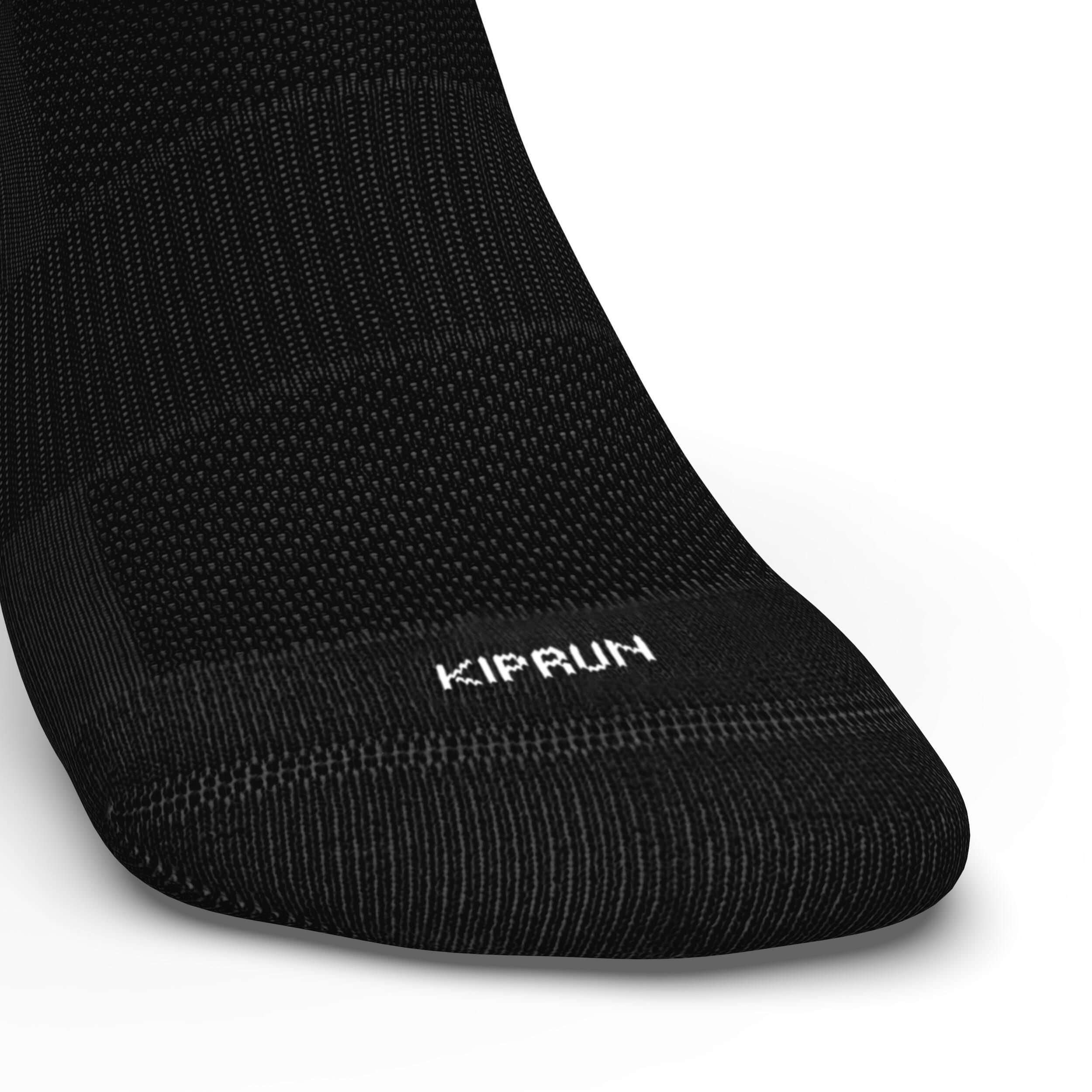 CHAUSSETTES DE RUNNING RUN500 MI-HAUTEURS X2 NOIRES 6/9