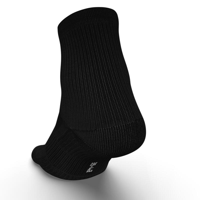 2雙入環保設計中筒跑步運動襪RUN500 - 黑色