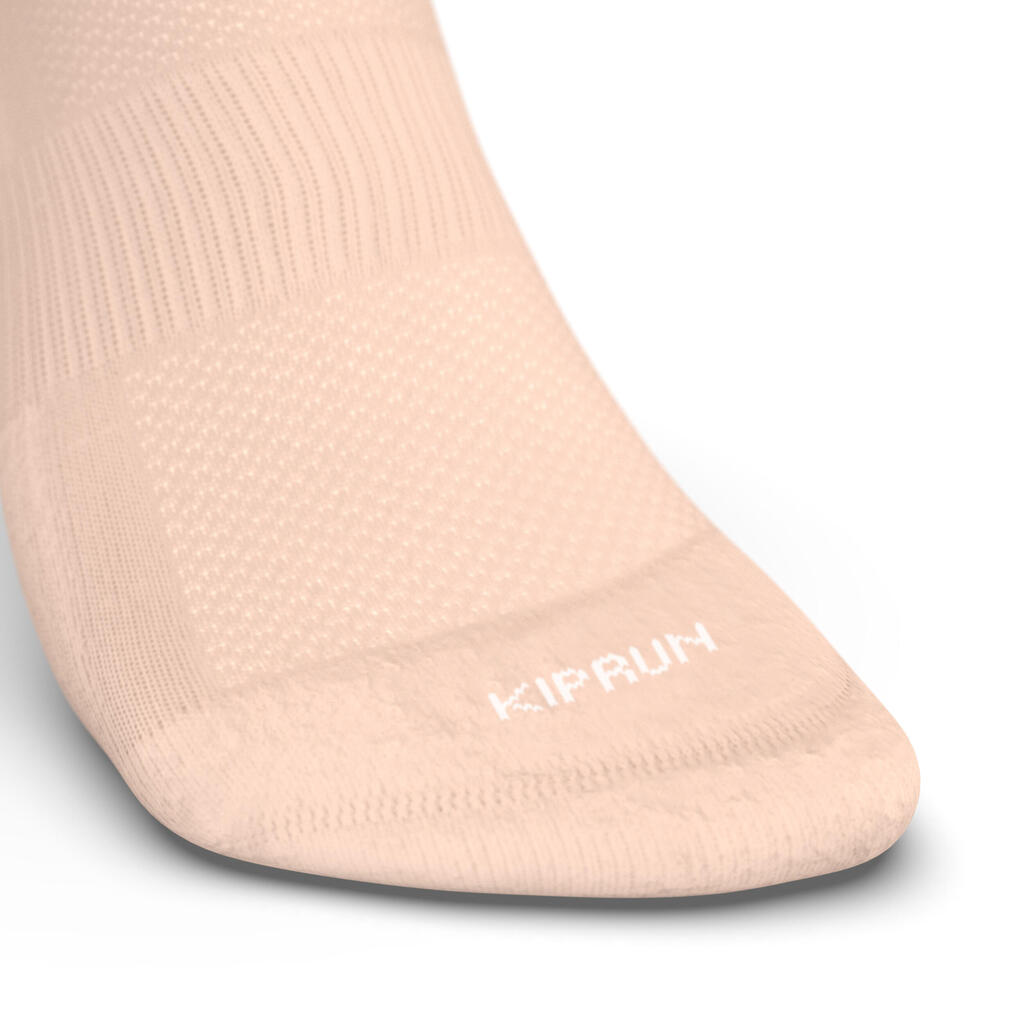 CHAUSSETTES DE RUNNING INVISIBLES RUN500 X2 ROSES