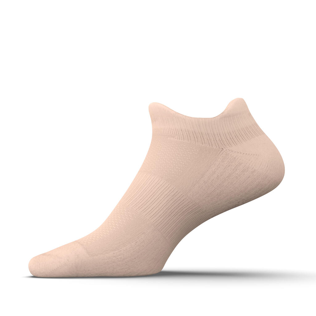 CHAUSSETTES DE RUNNING INVISIBLES RUN500 X2 ROSES