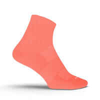 RUN500 RUNNING SOCKS MID HEIGHT X2  - CORAL PINK