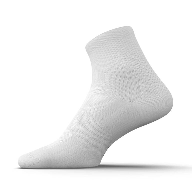 Mid-Height Running Socks Run500 Twin-Pack - White
