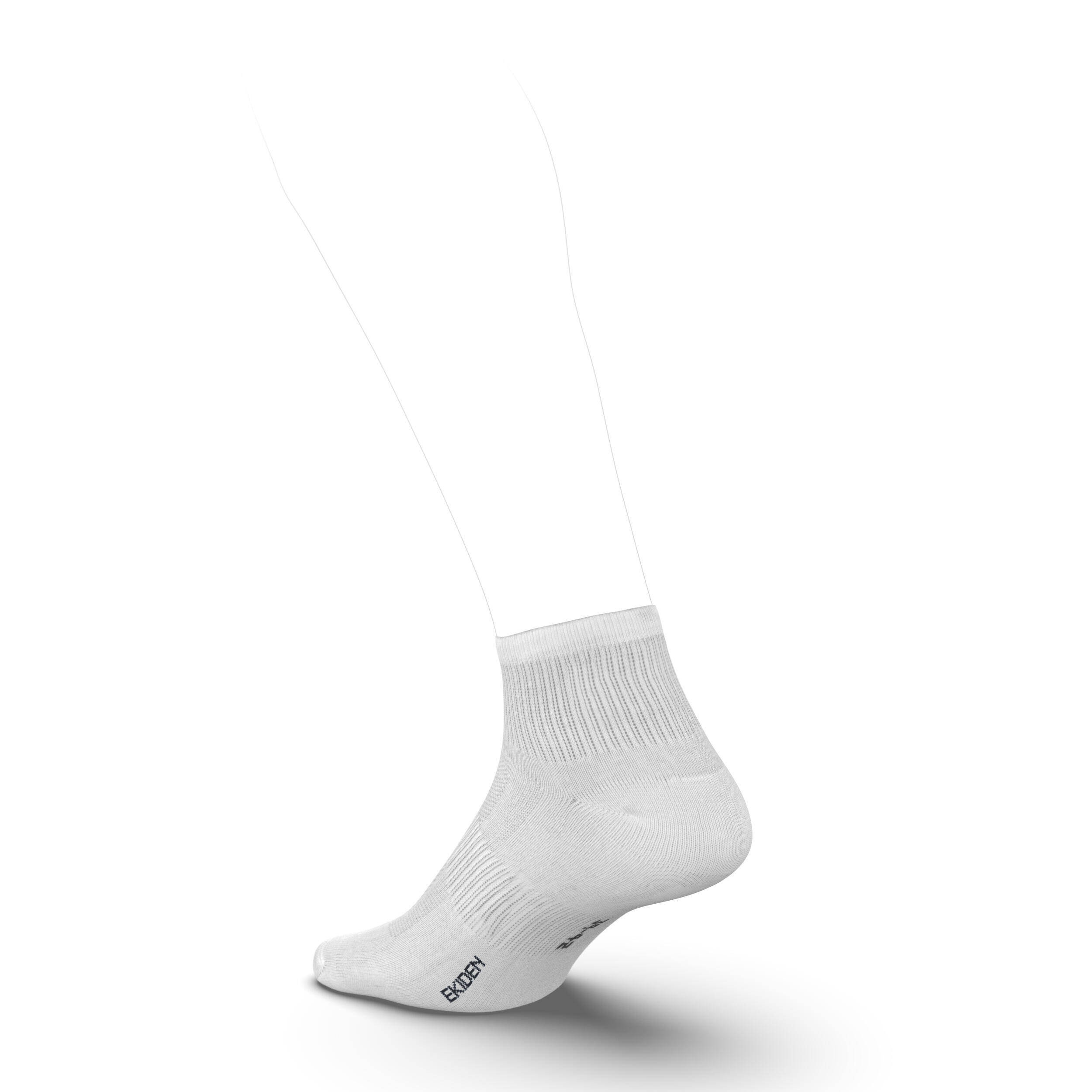 Pack of 3 Running Socks, Quick Dry, Cotton Socks, Run 100 - White -  4