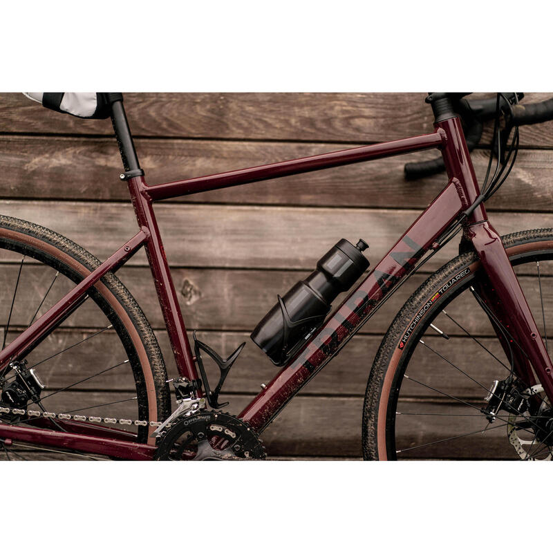 Bicicleta de gravel aluminio Subcompact Triban GRVL 520 rojo vino