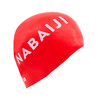 Adult Swimming Cap Silicone 56-60 Cm Nabaiji Logo Red