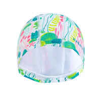 Gorro natación tela Niños blanco verde revestido silicona