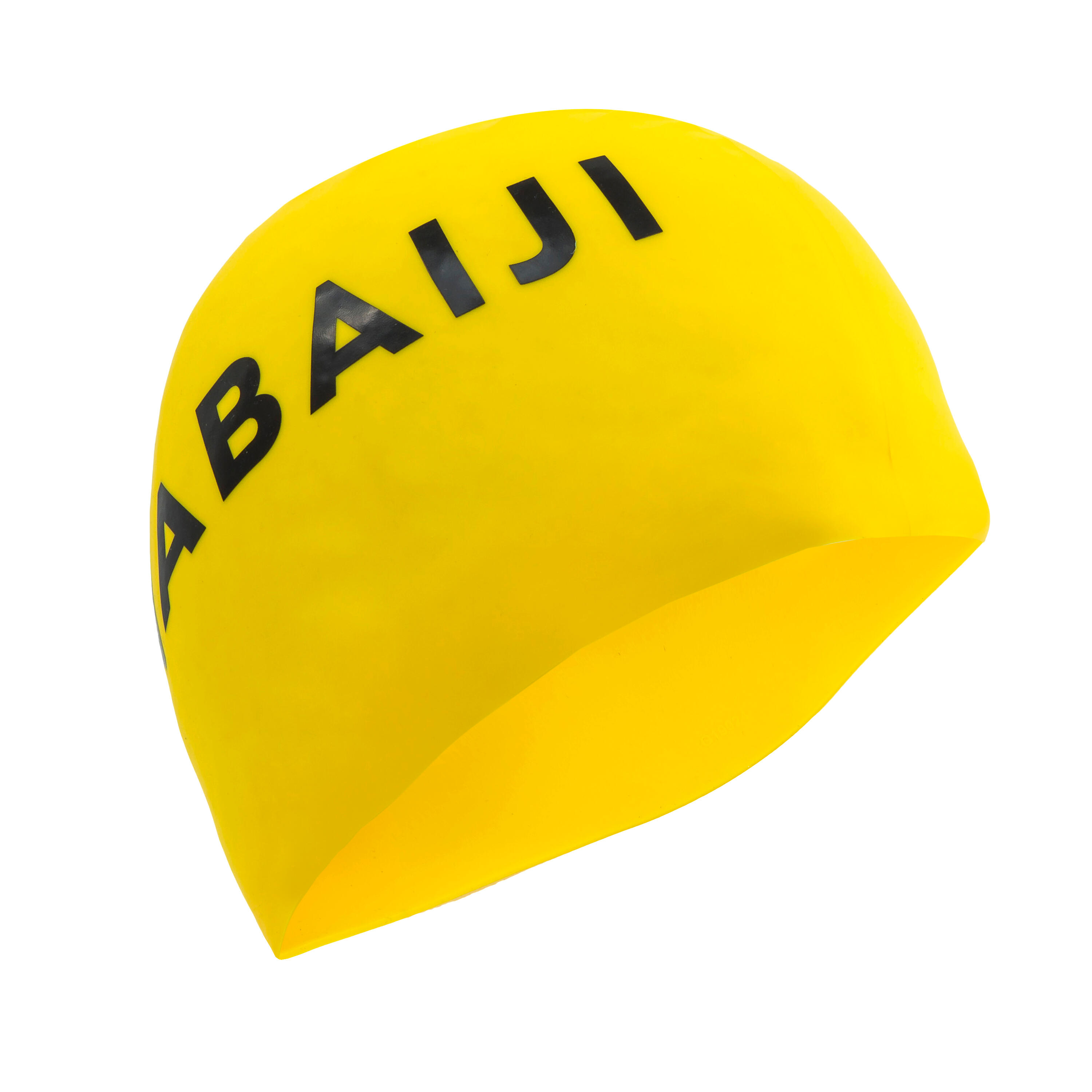 Silicone swim cap - One size - Yellow Black 3/4