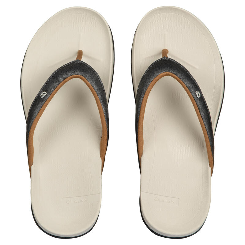 Chanclas playa Mujer dedo beige