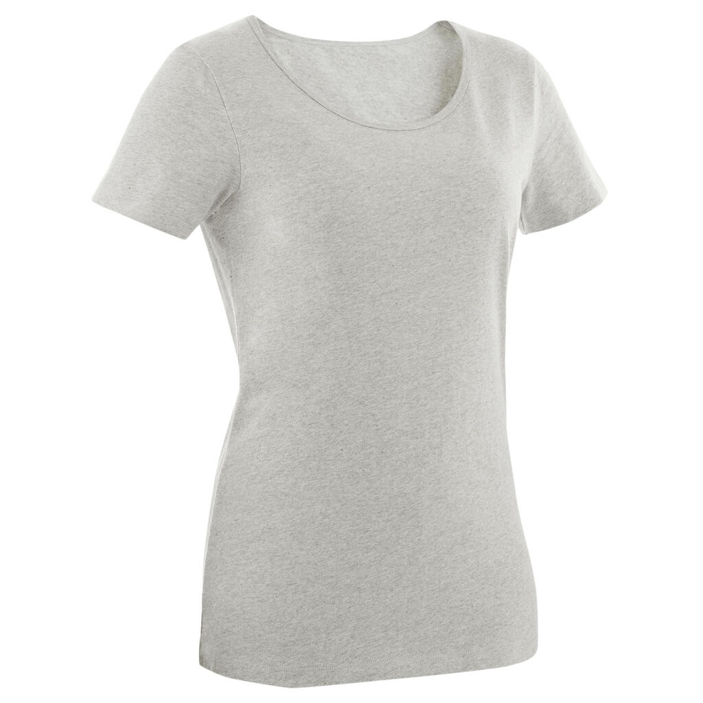 Women's Fitness Regular-Fit T-Shirt 100 - Basic Grey