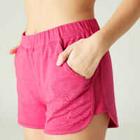 Shorts gerade 520 Fitness Baumwolle mit Tasche Damen rosa 