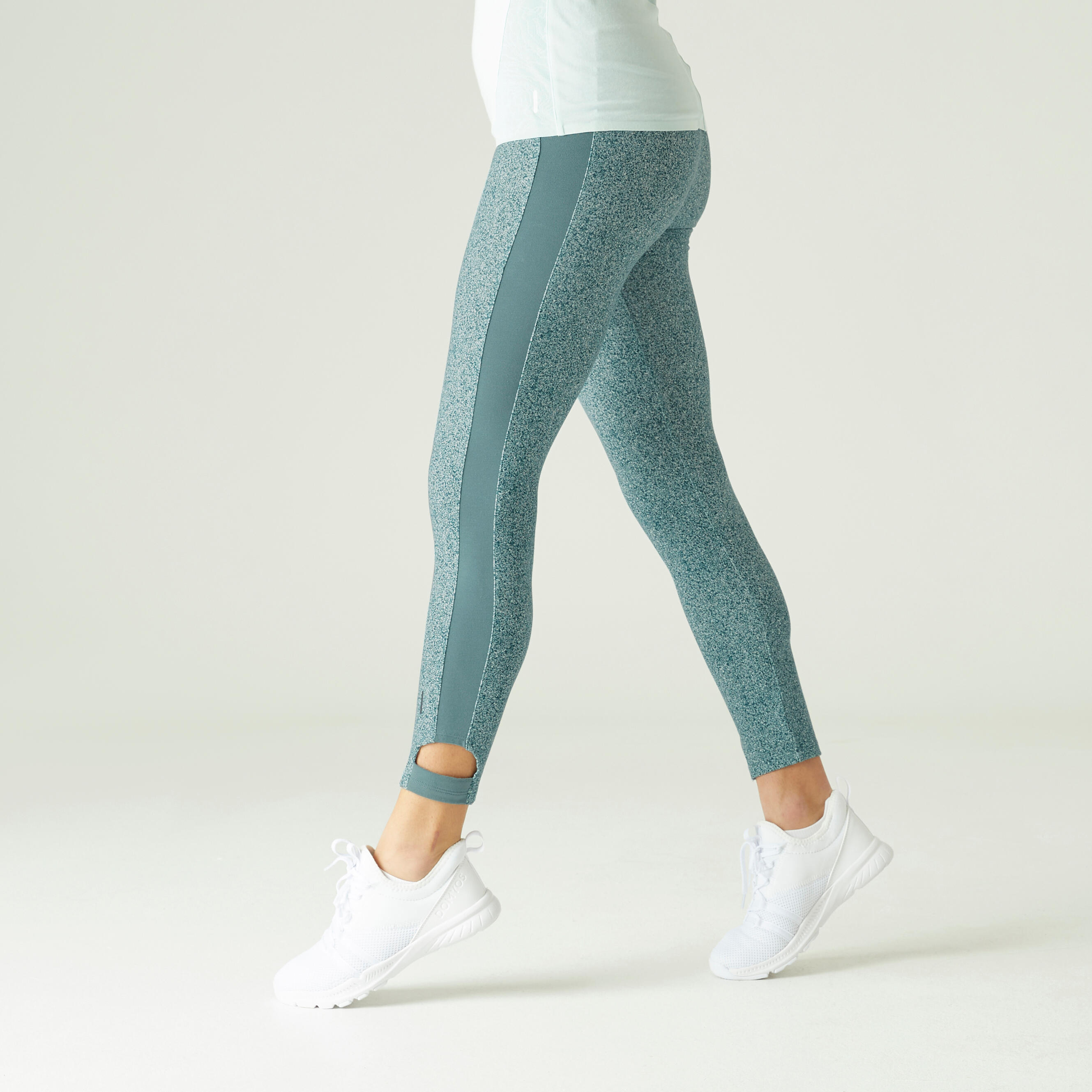 

Women's Gym Leggings 7/8 Slim 510 - Green Pattern -  By DOMYOS | Decathlon